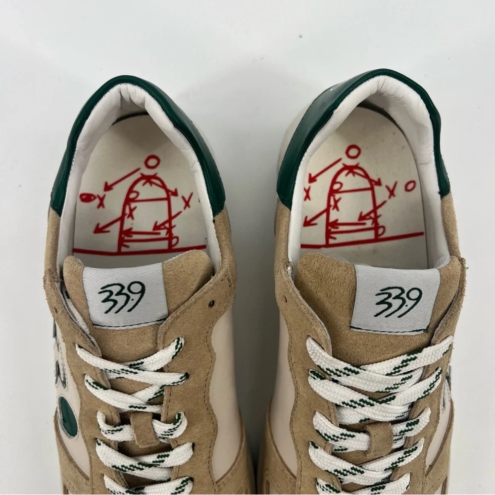 339 Elite Edition Varsity Green Cream Suede Designer Classic Lace Up Sneakers 40 - Picture 6 of 8